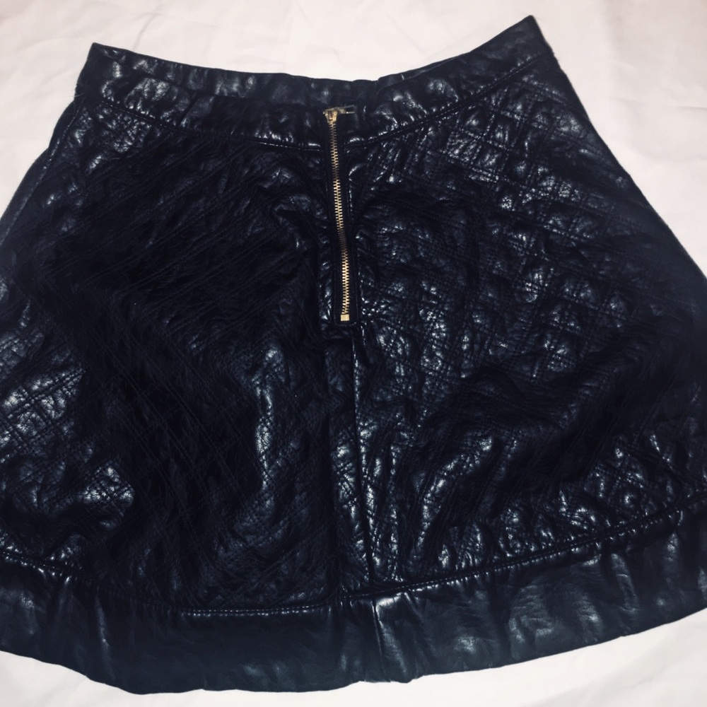 Chanel Style Vegan Leather Skater Skirt